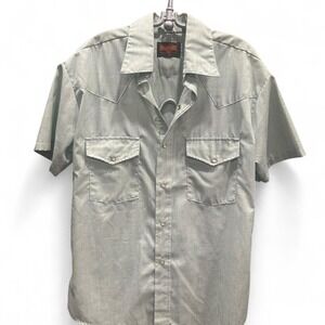 Men's vintage western button up with short sleeves and pearl snap by Stir-ups L‎